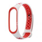 Силиконовый ремешок для Xiaomi Mi Band 3 / Mi Band 4 (белый/красный) Sport