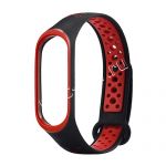 Силиконовый ремешок для Xiaomi Mi Band 3 / Mi Band 4 (черный/красный) Sport