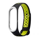 Силиконовый ремешок для Xiaomi Mi Band 3 / Mi Band 4 (черный/салатовый) Sport