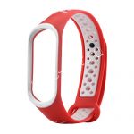 Силиконовый ремешок для Xiaomi Mi Band 3 / Mi Band 4 (красный/белый) Sport