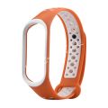Силиконовый ремешок для Xiaomi Mi Band 3 / Mi Band 4 (оранжевый/белый) Sport