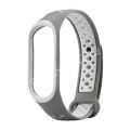 Силиконовый ремешок для Xiaomi Mi Band 3 / Mi Band 4 (серый/белый) Sport