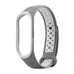 Силиконовый ремешок для Xiaomi Mi Band 3 / Mi Band 4 (серый/белый) Sport