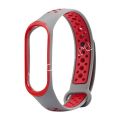 Силиконовый ремешок для Xiaomi Mi Band 3 / Mi Band 4 (серый/красный) Sport
