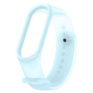 Силиконовый ремешок для Xiaomi Mi Band 3 / Mi Band 4 (голубой) полупрозрачный