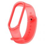 Силиконовый ремешок для Xiaomi Mi Band 3 / Mi Band 4 (красный) полупрозрачный