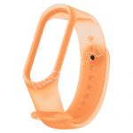Силиконовый ремешок для Xiaomi Mi Band 3 / Mi Band 4 (оранжевый) полупрозрачный