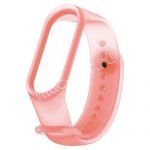 Силиконовый ремешок для Xiaomi Mi Band 3 / Mi Band 4 (розовый) полупрозрачный