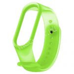 Силиконовый ремешок для Xiaomi Mi Band 3 / Mi Band 4 (салатовый) полупрозрачный