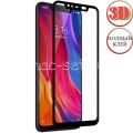 Защитное стекло 3D для Xiaomi Mi 8 [изогнутое клеится на весь экран] (черное)
