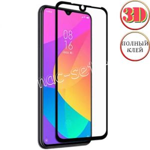 Защитное стекло 3D для Xiaomi Mi 9 Lite [изогнутое клеится на весь экран] Red Line (черное)