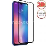 Защитное стекло 3D для Xiaomi Mi 9 [изогнутое клеится на весь экран] (черное)