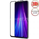 Защитное стекло 3D для Xiaomi Redmi Note 8 Pro [изогнутое клеится на весь экран] (черное)