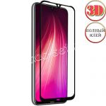 Защитное стекло 3D для Xiaomi Redmi Note 8 [изогнутое клеится на весь экран] Red Line (черное)