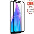 Защитное стекло 3D для Xiaomi Redmi Note 8T [изогнутое клеится на весь экран] Red Line (черное)