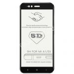 Защитное стекло 3D для Xiaomi Mi A1 / Mi5x [изогнутое клеится на весь экран] (черное)
