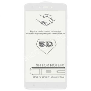 Защитное стекло 3D для Xiaomi Redmi Note 4X [изогнутое клеится на весь экран] (белое)