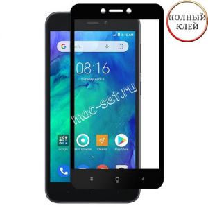 Защитное стекло для Xiaomi Redmi Go [клеится на весь экран] Premium (черное)