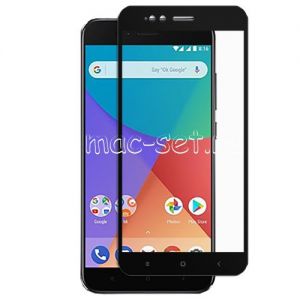 Защитное стекло для Xiaomi Mi A1 / Mi5x [на весь экран] (черное)