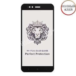 Защитное стекло для Xiaomi Mi A1 / Mi5x [клеится на весь экран] Premium (черное)