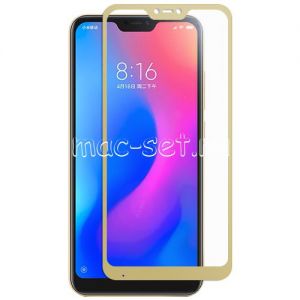 Защитное стекло для Xiaomi Mi A2 Lite [на весь экран] (золотистое)