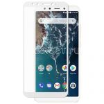 Защитное стекло для Xiaomi Mi A2 / Mi6x [на весь экран] (белое)