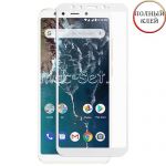 Защитное стекло для Xiaomi Mi A2 / Mi6x [клеится на весь экран] (белое)