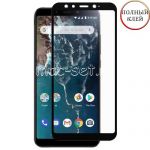 Защитное стекло для Xiaomi Mi A2 / Mi6x [клеится на весь экран] (черное)