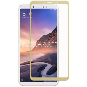 Защитное стекло для Xiaomi Mi Max 3 [на весь экран] (золотистое)