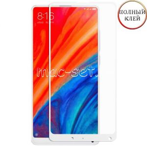 Защитное стекло для Xiaomi Mi Mix 2S [клеится на весь экран] (белое)