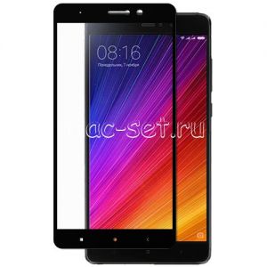 Защитное стекло для Xiaomi Mi5s Plus [на весь экран] (черное)