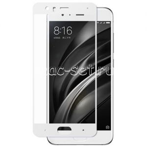 Защитное стекло для Xiaomi Mi6 [на весь экран] (белое)