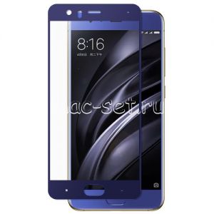 Защитное стекло для Xiaomi Mi6 [на весь экран] (синее)