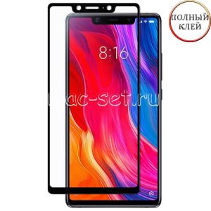 Защитное стекло для Xiaomi Mi 8 SE [клеится на весь экран] (черное)