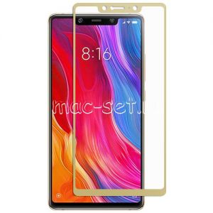 Защитное стекло для Xiaomi Mi 8 SE [на весь экран] (золотистое)