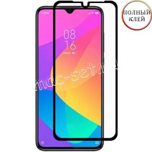 Защитное стекло для Xiaomi Mi 9 Lite [клеится на весь экран] Red Line (черное)