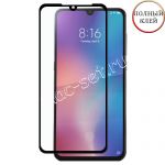 Защитное стекло для Xiaomi Mi 9 [клеится на весь экран] Red Line (черное)