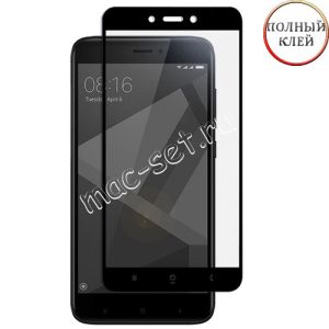 Защитное стекло для Xiaomi Redmi 4X [клеится на весь экран] (черное)