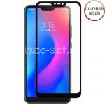 Защитное стекло для Xiaomi Redmi 6 Pro [клеится на весь экран] (черное)