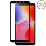 Защитное стекло для Xiaomi Redmi 6 / 6A [клеится на весь экран] (черное)
