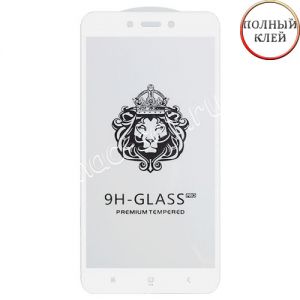 Защитное стекло для Xiaomi Redmi Go [клеится на весь экран] Premium (белое)