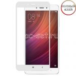 Защитное стекло для Xiaomi Redmi Note 4X [клеится на весь экран] (белое)
